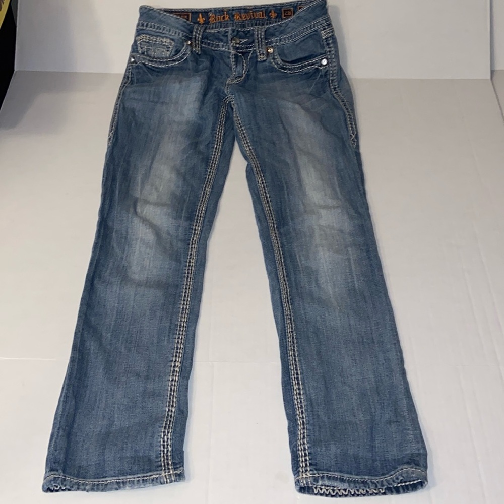 Rock Revival Alanis Capri Women’s Size 28 Embellished Denim Capri Jeans